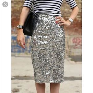 Shiny gold glittery pencil skirt